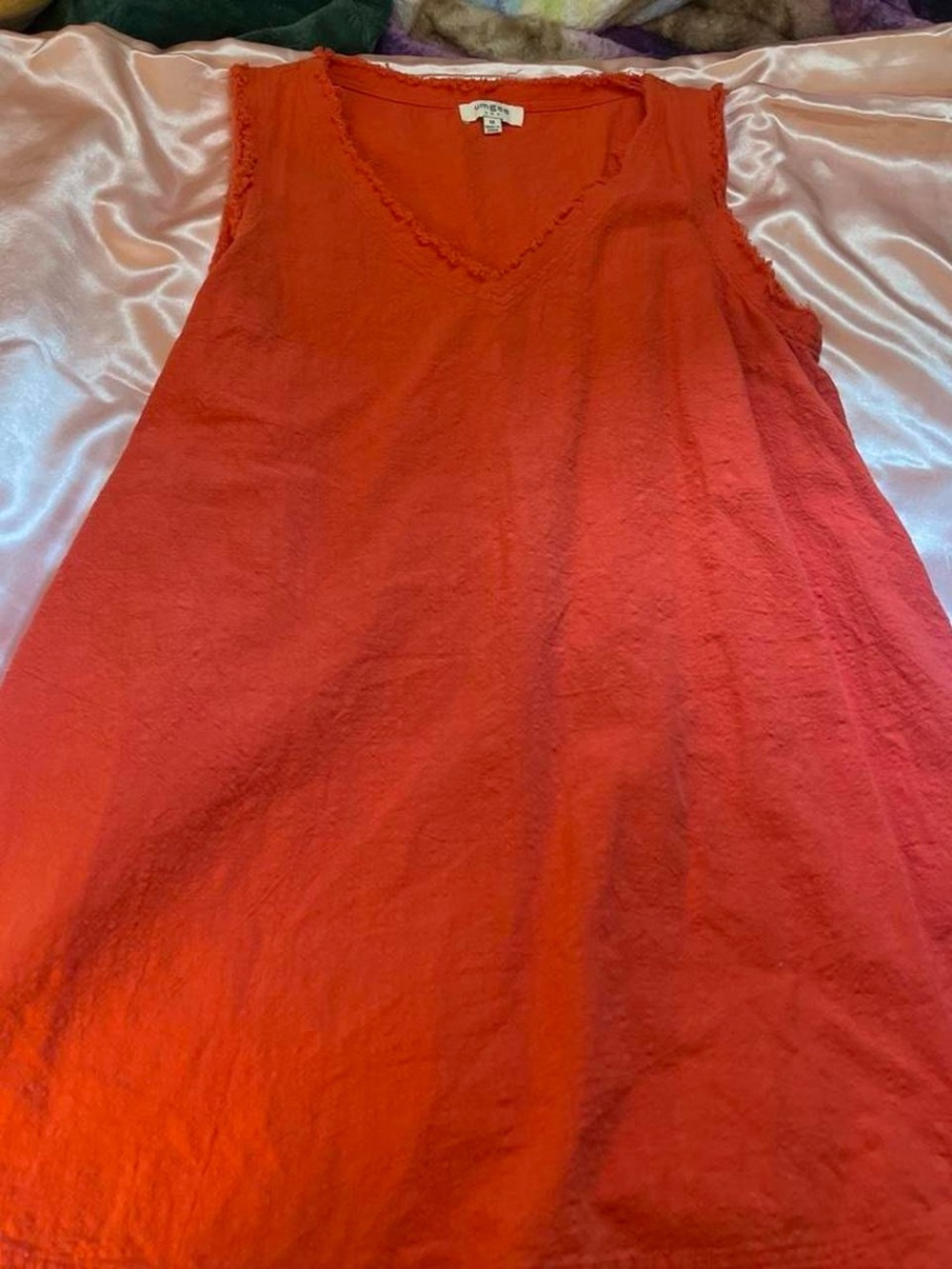 Umgee Tomato Red Sleeveless V-Neck Dress